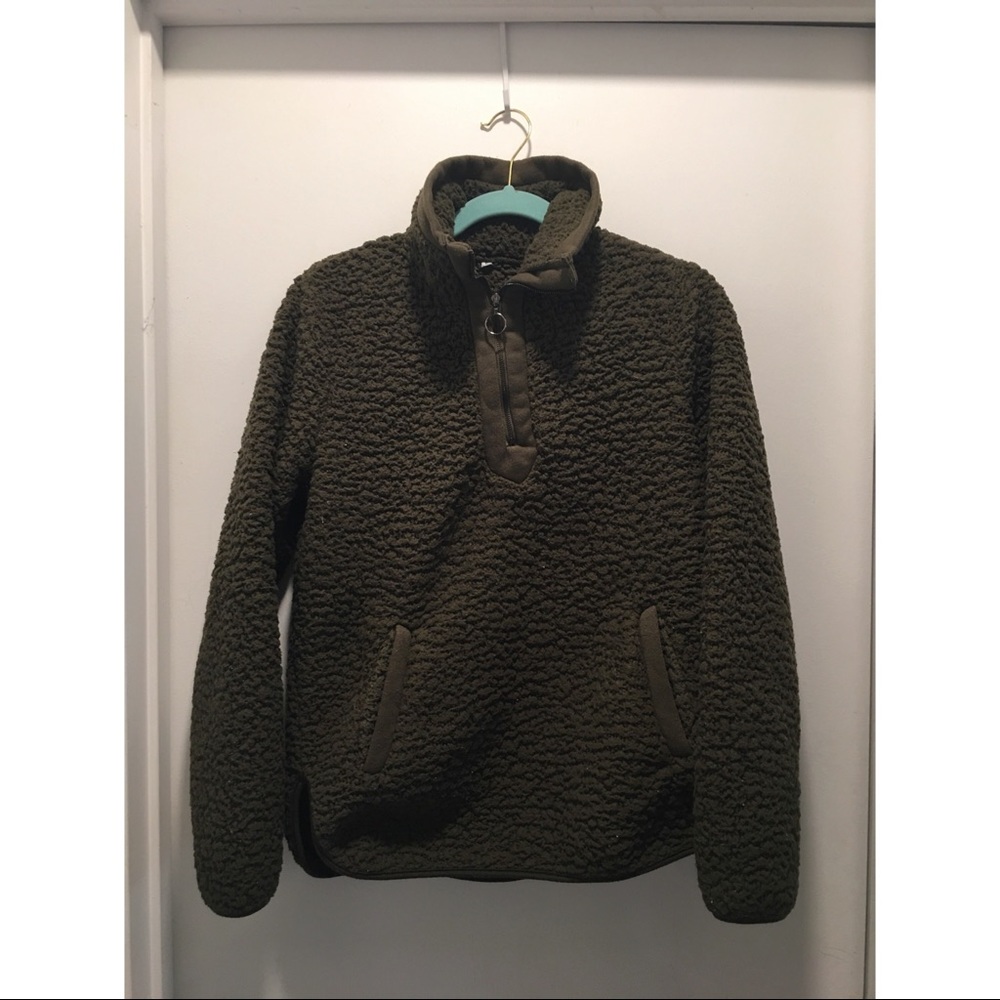 Quarter zip sherpa fleece